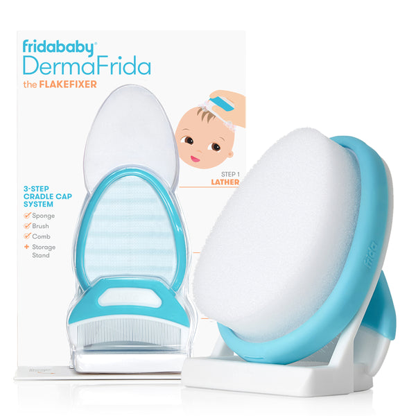 DermaFrida the FLAKEFIXER Cradle Cap System Sponge, Brush and