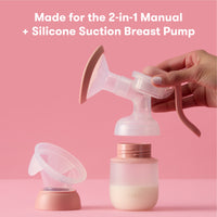 2-in-1 Manual Breast Pump Silicone Bottle + Replacement Lid
