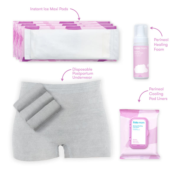 Postpartum Bundle Frida Disposable Underwear, Peri Bottle, & Cooling Pad  Liners