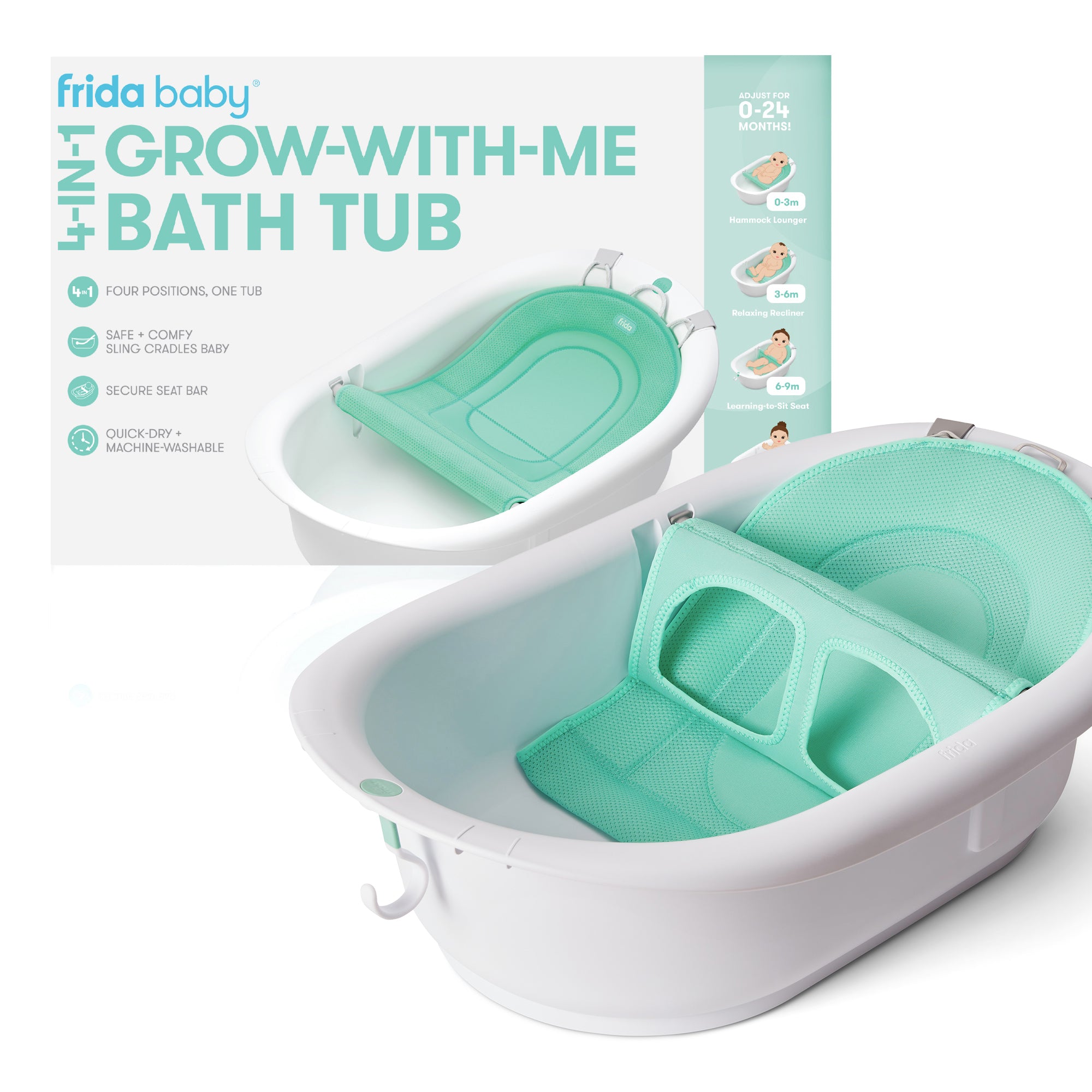 Frida Baby 4-in-1 Grow-with-Me Baby Bathtub