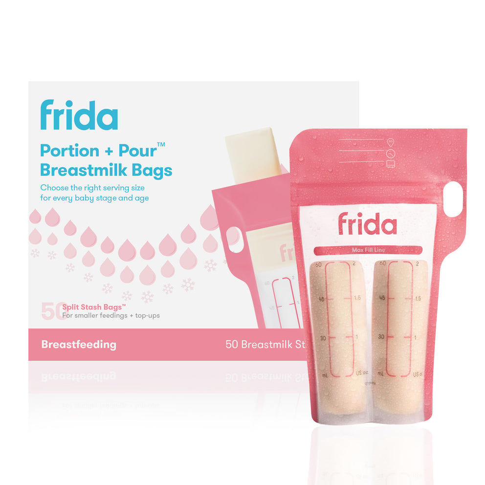 Breastmilk Storage Bags, 50ct Split Stash Freeze \u0026 Thaw Milk Bag