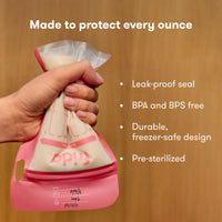 Breastmilk Storage Bags, 50ct Split Stash Freeze & Thaw Milk Bag