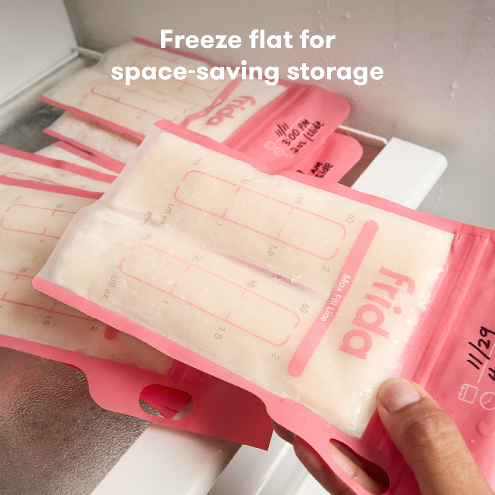 Breastmilk Storage Bags, 50ct Split Stash Freeze \u0026 Thaw Milk Bag
