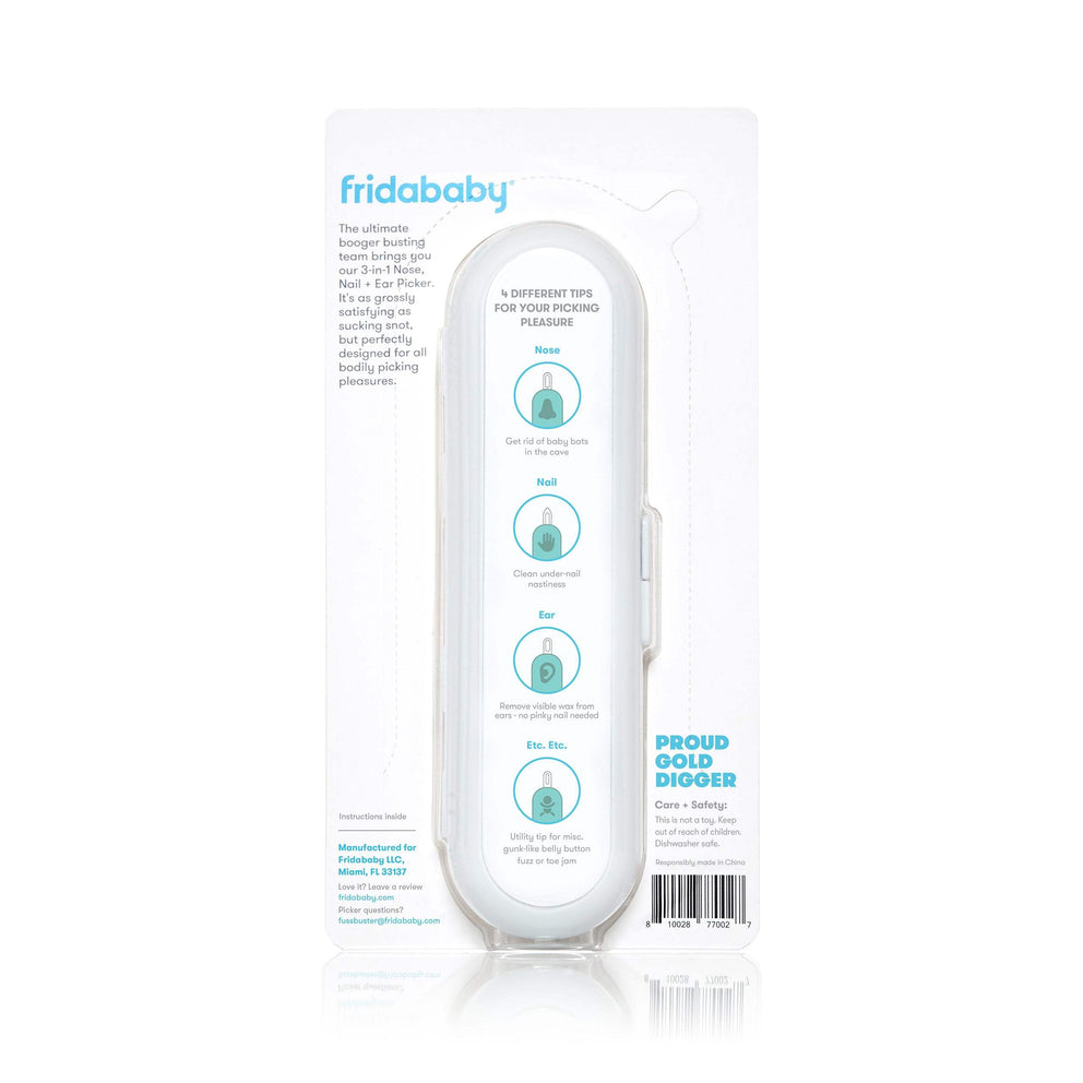 Fridababy 3-in-1 Nose, Nail + Ear Picker by Frida Baby The Makers of NoseFrida The Snotsucker, Safely Clean Baby's Boogers, Ear Wax & More